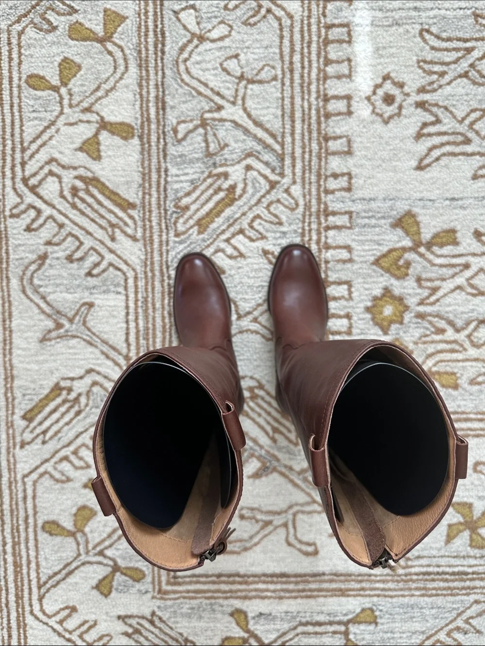 Women's Knee High Brown Leather Riding Boots